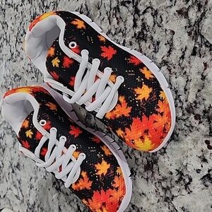 Women's Autumn & Music Theme Sneakers, Size 37.